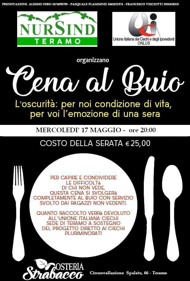 cena al buio nursind teramo